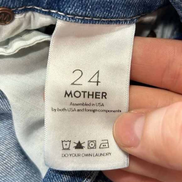 Mother The Looker Crop‎ In Graffiti Girl Wash Slim Leg with Distressing Size 24 - Picture 5 of 10